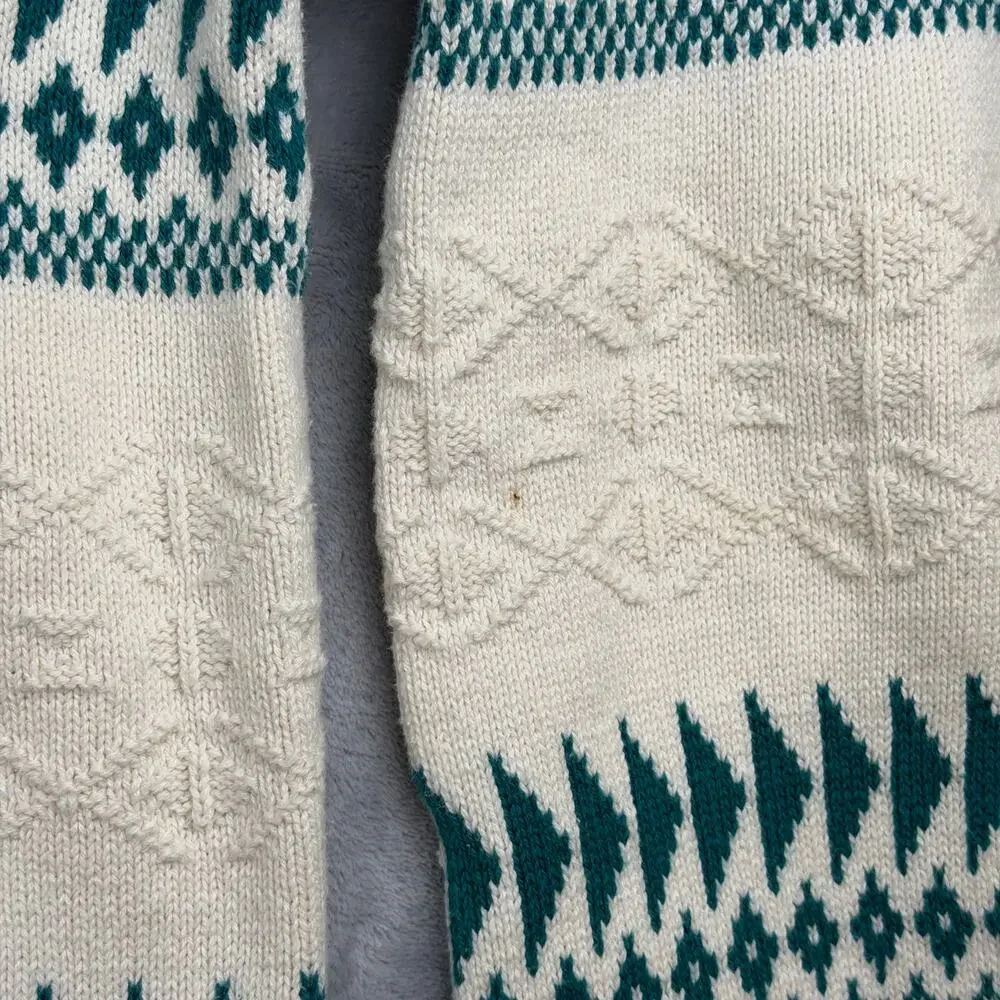 Vintage Dover Park Mens Fair Isle‎ Crewneck Sweater Green Pattern Size Medium